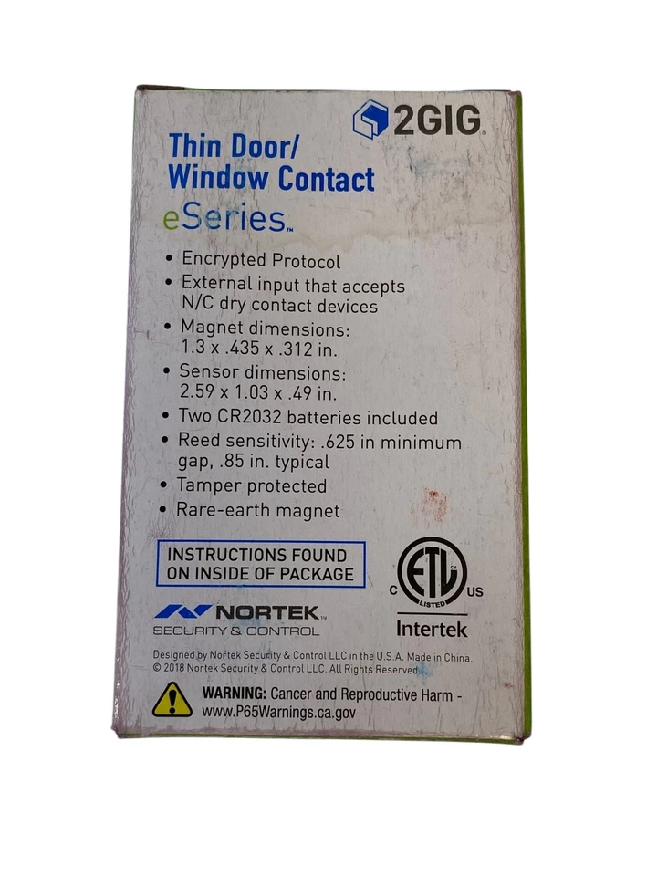 Sensor de puerta/ventana delgado 2GIG contacto serie e 2GIG-DW10E-345 seguridad mejorada Foto 4 de 4