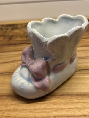 Vintage Napco Ceramic Baby Nursery Train Figurine Planter Small