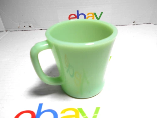Vintage Anchor Hocking Fire King Jadeite D Handle Mug 8 Oz