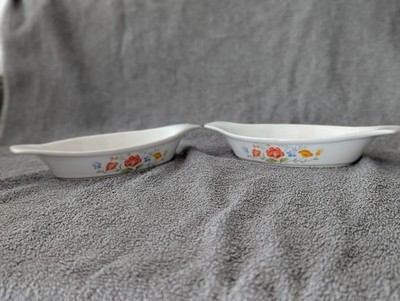 VTG Set 2 Northland 60s,70s Japanese Floral Baking Dish 4.25''x9''