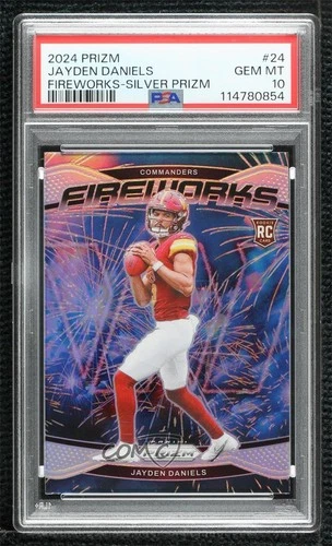 2024 Panini Prizm Fireworks Silver Prizm Jayden Daniels #24 PSA 10 GEM MT 0s2