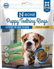 Puppy Teething Rings Chicken Flavor, 10 Treats,12 oz, Dried Chew Treats for Dogs