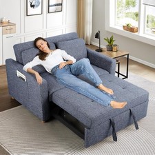 3-in-1 Convertible Sleeper Sofa Pull Out Couch Bed Futon Sofa Adjustable Backres
