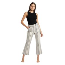 CARTONNIER Womens Size 6 Wide-Leg Pants Vertical Stripes Coastal Chic