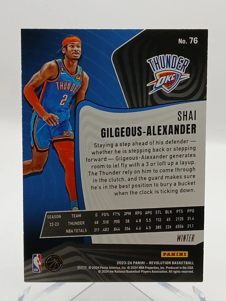 2023-24 Panini Revolution Basketball #76 Shai Gilgeous-Alexander Winter Parallel - Image 2 of 2