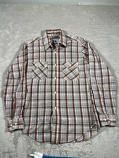 Vintage Levi's White Tab Western button up Plaid Men Shirt Medium Made In USA