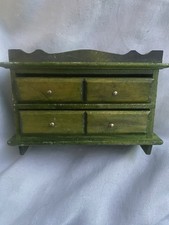 Green Dolls House Sideboard/Cabinet / Chest Of Drawers