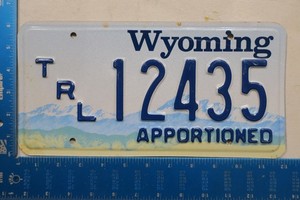 Wyoming License Plate Tag WY Apportioned Trailer Trl #12435