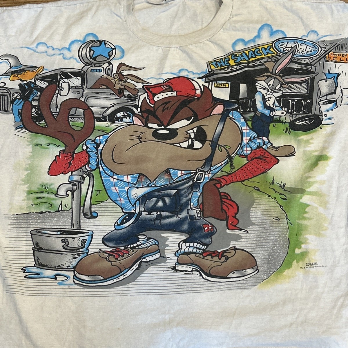 90s USA製 LOONEY TUNES タズ Tシャツ オーバープリント Vintage 90s Looney Tunes Taz USA AOP Shirt All Over Print 3XL