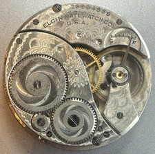 12S ELGIN 303 M 3 7J OF PS DR Pocket Watch Movement Parts Repair T36