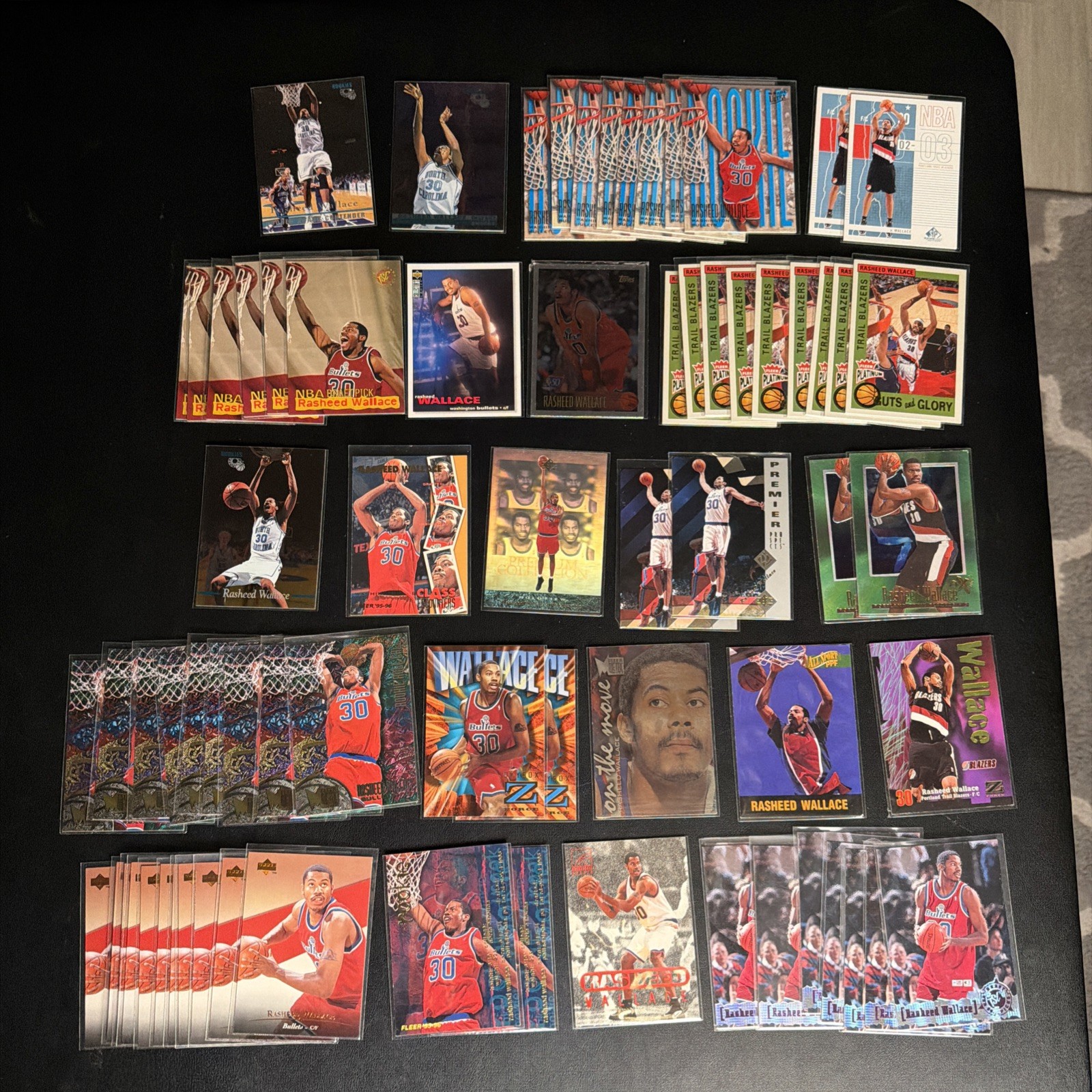 🔥 70 Rasheed Wallace Card Lot 🏀 Trail Blazers RCs Inserts Skybox Topps Metal