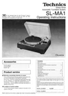 Technics SL-MA1 Turntable Owners Instruction Manual Reprint