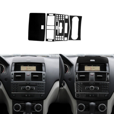 5Pcs Carbon Fiber Center Console Dekoration Für Mercedes C Klasse W204 2007-2010