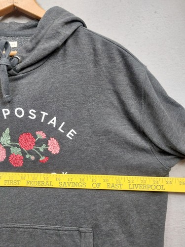 Felpa con cappuccio Aeropostale donna XXL New York cappuccio floreale cordino taschino canguro - Foto 6 di 7