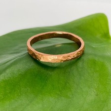 Copper Ring Size 13 Band Minimal Texture Hammered Solid Handcrafted Made USA