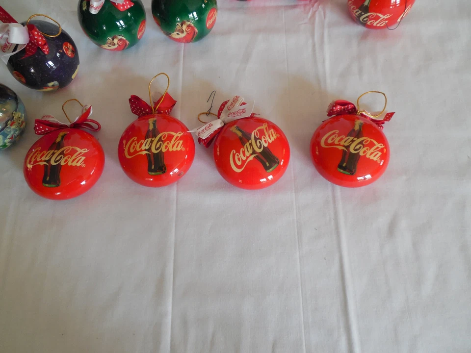 Coca Cola ball Christmas ornament set of 11 1990's - Image 4 of 4