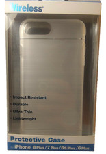 IPhone: 6 Plus/6s Plus/7 Plus/ 8 Plus/ Protective Case Clear White Brushed