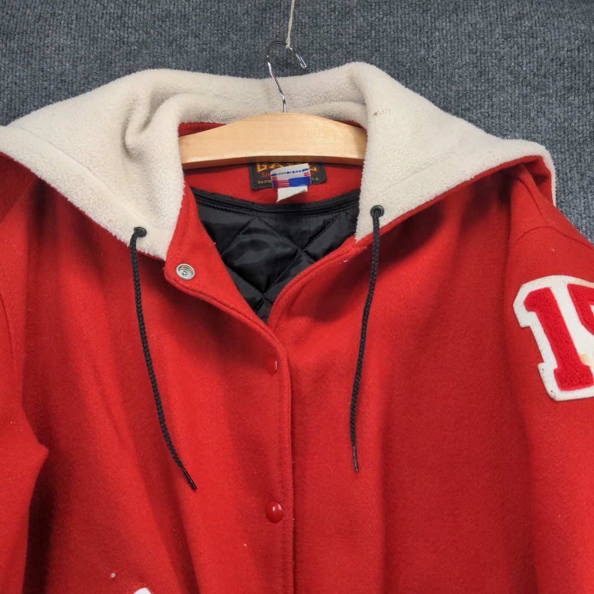 Game Sportswear Men's Pike Crimson Rage #15 Varsity Jacket Red M