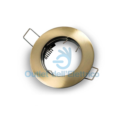Porta Faretto tondo vetro rifinito moderno elegante taglio diamantato controsoffitto lampadine led GU10 (Oro Rame