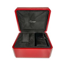 Original Cartier Watch Box with Original Black Band and Travel Case