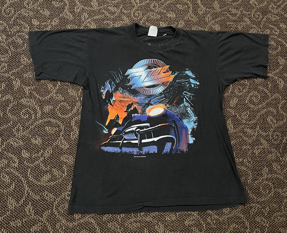 Vintage 1990 ZZ Top Recycler Tour T-Shirt Size Medium Rock Blues 