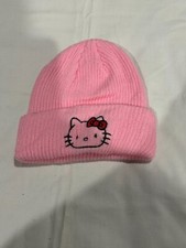 Hello Kitty Knitted Beanie Hat Embroidered Pink