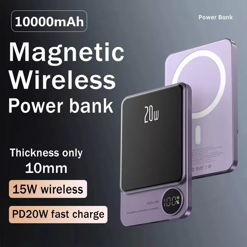 Buy Wholesale China Portable 10000mah Magnetic Power Bank Pd20w Qc2.0 9v/2a  Fast Charing Wireless Power Bank Inalambrico & Power Bank at USD 12.5