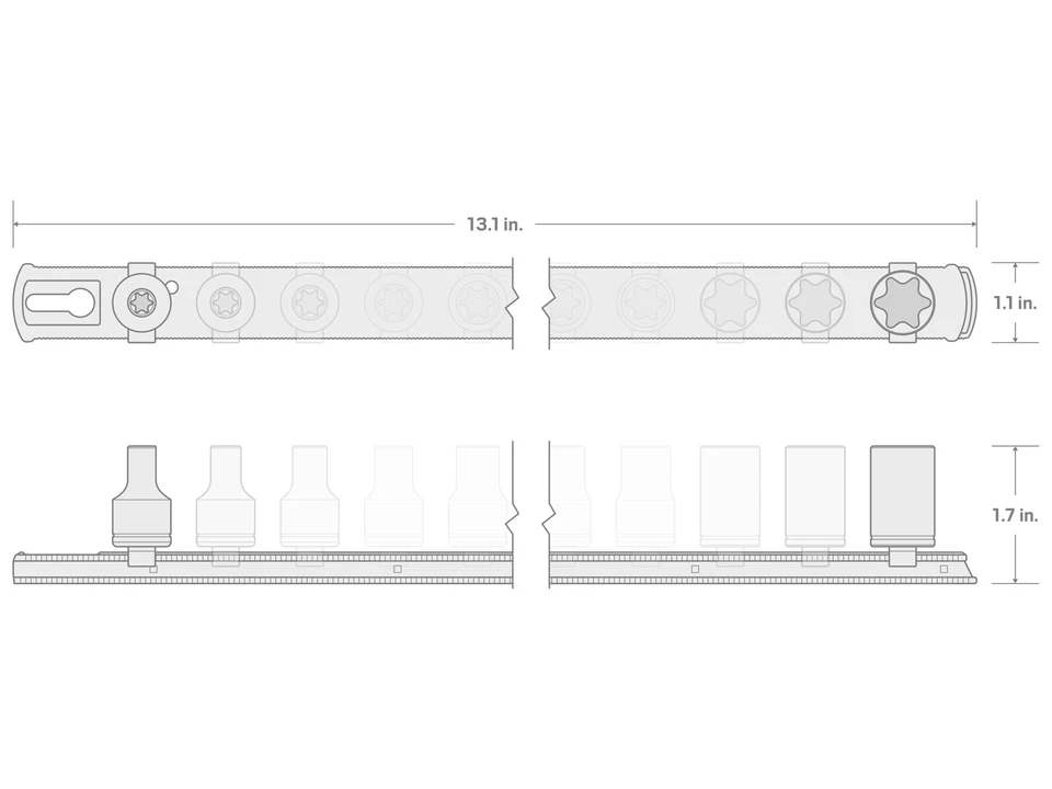 TEKTON 3/8 Inch Drive External Star Socket Set, 12-Piece (E4-E20) | SHD91117 - Image 3 of 3