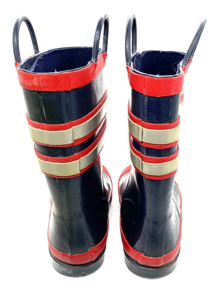 Lindas botas de lluvia para niños talla 13/1 Fire Chief "363" o Halloween azul y rojo FDUSA Foto 4 de 4