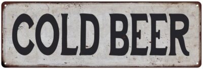 COLD BEER Vintage Look Rustic Metal Sign Chic Retro 106180035049