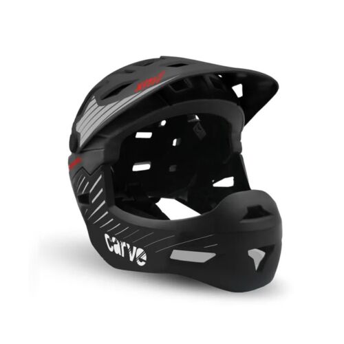 Carve Black MV-TEK Bike Full Helmet-