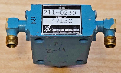 Addington Laboratories 211-0230 RF Microwave Isolator 2-2.5GHz SMA(f) SN:4715C