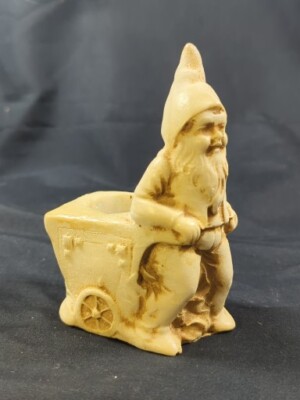 Georgia Marble Gnome Dwarf Cart Candle Holder Limited Edition Decor Unique Rare
