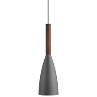 Nordlux Pendelleuchte Pure Grau Metall Wallnussholz Pendel E27 HäNgeleuchte