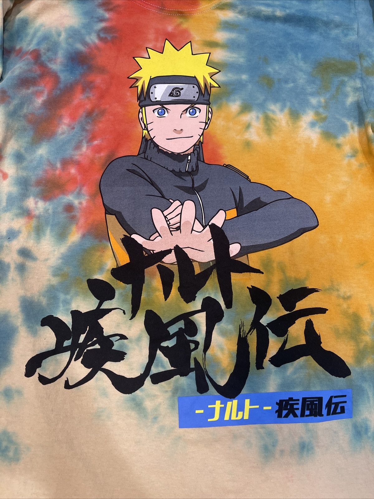 Naruto Shippuden Tshirt Colorful Tie-Dye LS Front Bac… - Gem