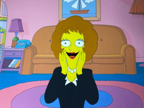 The Simpsons Animation Cel Art Background Vintage Cartoons MAUDE FLANDERS  I14 - Picture 1 of 3