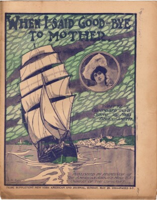 When I Said Good-Bye To Mother, Miss Emily Smith photo 1904 newspaper supplement