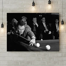 The Hustler - Classic Movie - Paul Newman Pool - Canvas Rolled Wall Art Print
