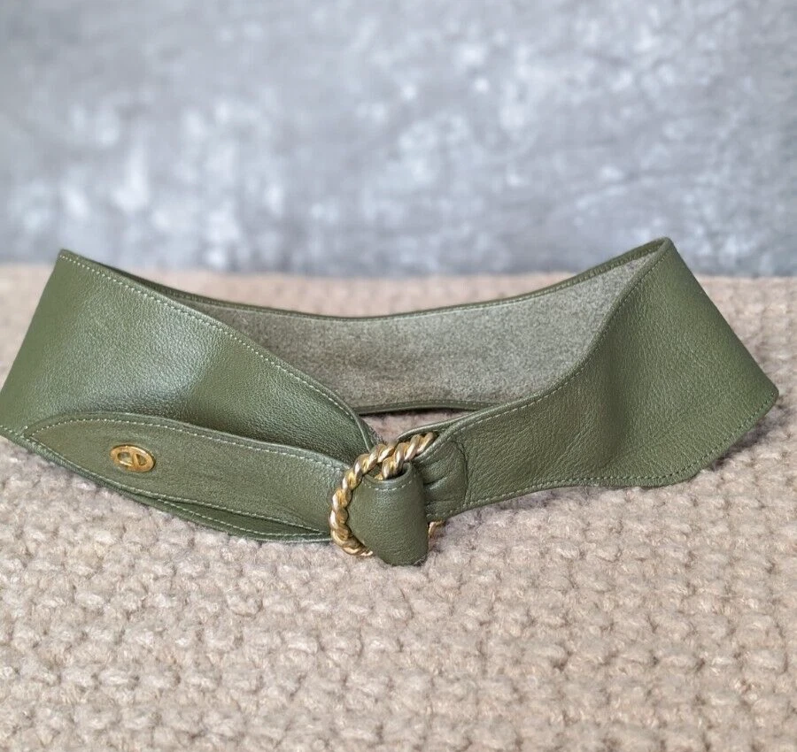 Ceinture Dior en cuir vert 70 cm taille 24