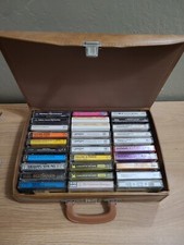 Vintage 30 Cassette Tape LOT Full Case See Pics For Titles  3