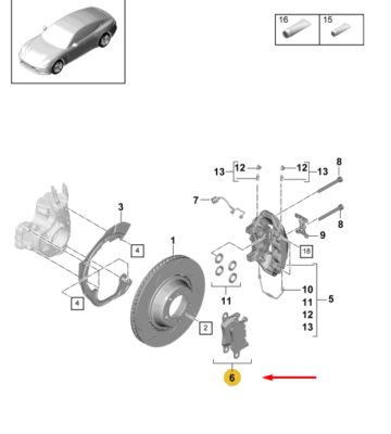 PORSCHE PANAMERA 971 Rear Brake Pads Set 971698451L NEW GENUINE | eBay