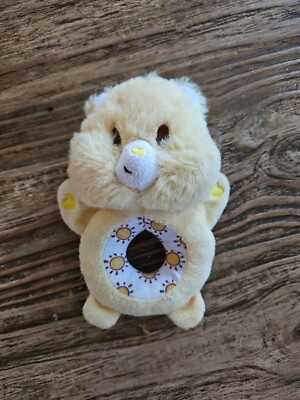 Care Bears Baby Re-softables Yellow Plush Rattle Soft Bear Head Start Toy
