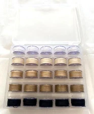 Bobbin Box with 25 Prewound Bobbin Threads on Plastic Bobbins (Warm Sand)