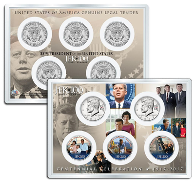 JOHN F. KENNEDY JFK100 Birthday 2017 JFK Half Dollar 5-Coin Set