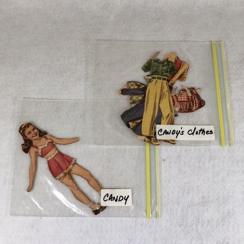 Antique Paper Doll Girl Candy & Clothes already cut - Picture 12 of 12