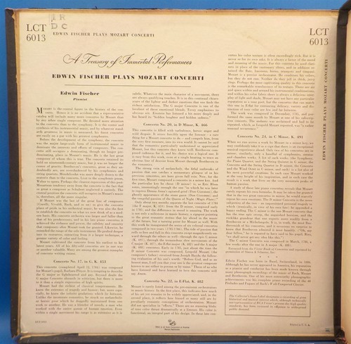 Edwin Fischer 2xLP Box Set Plays Mozart Concerti #17, #20, #22, #24 RCA BS1 - Picture 7 of 7