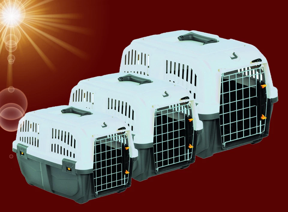 Hunde Katze ❤️TIER TRANSPORTBOX ❤️3 Größen zur Auswahl Flugbox Reise Auto Kennel - Bild 2 von 2