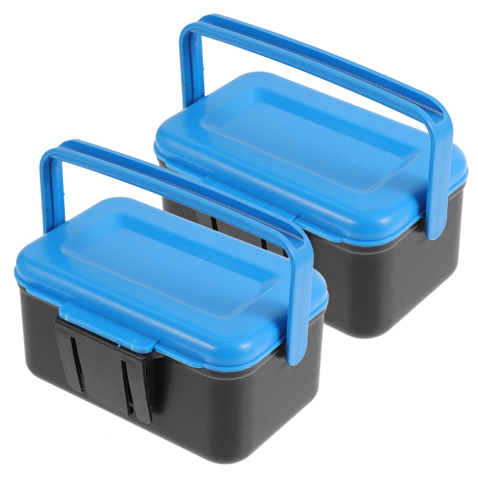 2 Pcs Live Bait Cooler Fishing Supplies Red Worm Box Portable Tackle