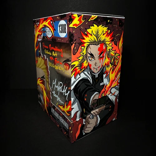 Funko Pop! Demon Slayer - Rengoku #1308 Signed - Custom Box Art [GITD] + Hard Pr