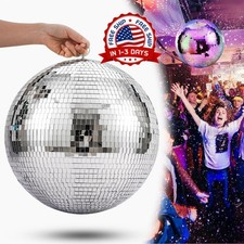 Bola De Espejo Con Luz De Discoteca De 16  Con Anillo Para Colgar Paquete De 1